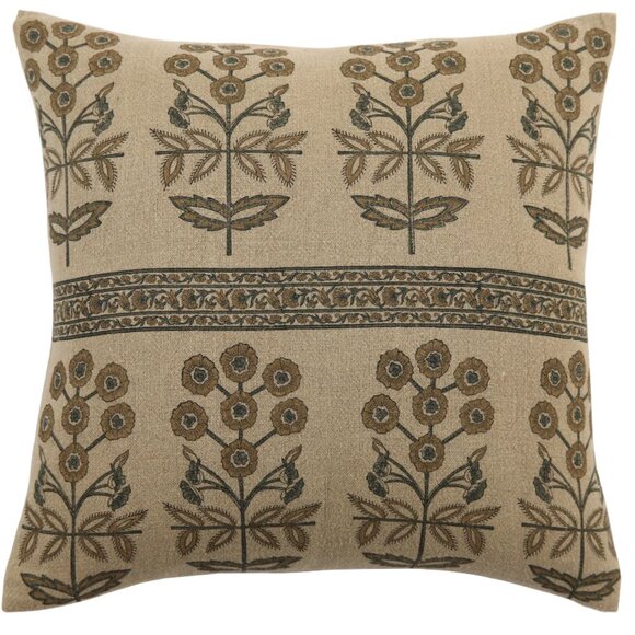Lynette Teal Block Pillow Cover | Filling Spaces - Picture 1 of 2